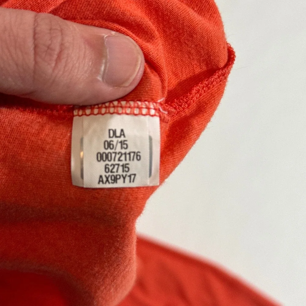 The North Face Long Sleeve T-Shirt Mens Medium Orange Excellent Graphic Logo